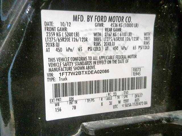 Photo 9 VIN: 1FT7W2BTXDEA02086 - FORD F-250 