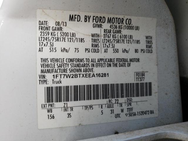 Photo 9 VIN: 1FT7W2BTXEEA16281 - FORD F250 SUPER 