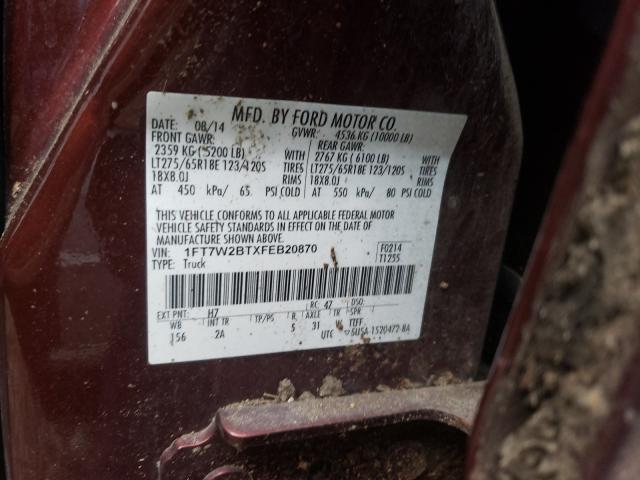 Photo 9 VIN: 1FT7W2BTXFEB20870 - FORD F250 SUPER 