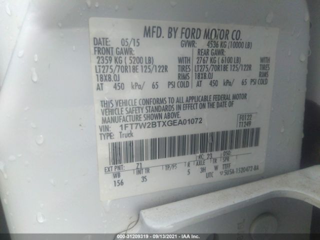 Photo 8 VIN: 1FT7W2BTXGEA01072 - FORD SUPER DUTY F-250 SRW 