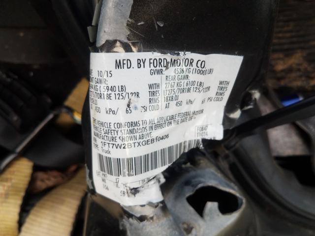 Photo 9 VIN: 1FT7W2BTXGEB10406 - FORD F250 SUPER 