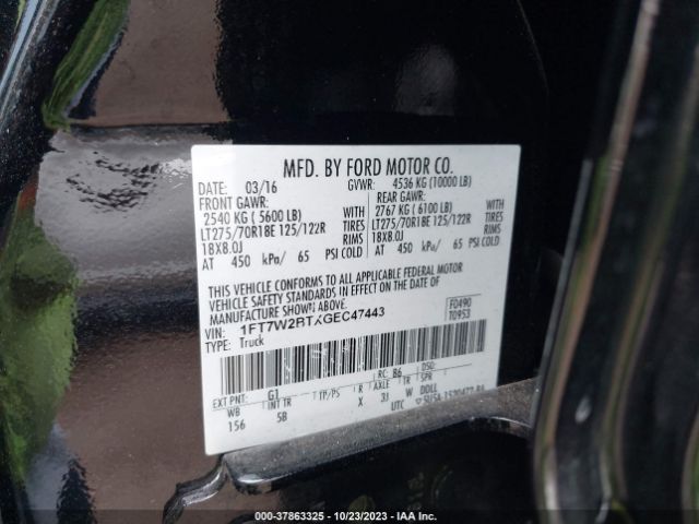 Photo 8 VIN: 1FT7W2BTXGEC47443 - FORD SUPER DUTY F-250 SRW 