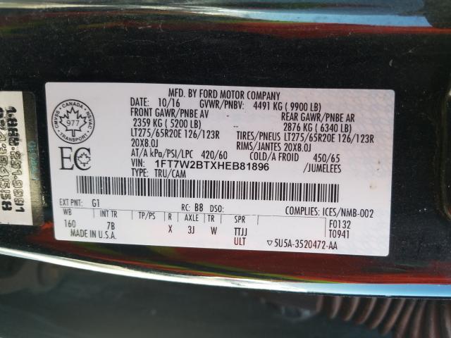 Photo 9 VIN: 1FT7W2BTXHEB81896 - FORD F250 SUPER 