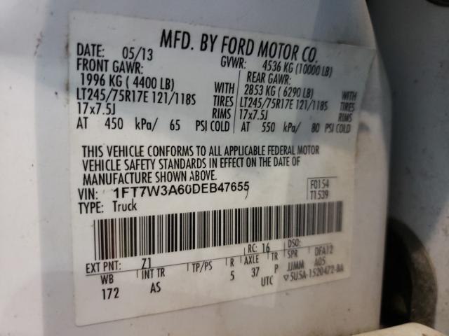 Photo 9 VIN: 1FT7W3A60DEB47655 - FORD F350 SUPER 