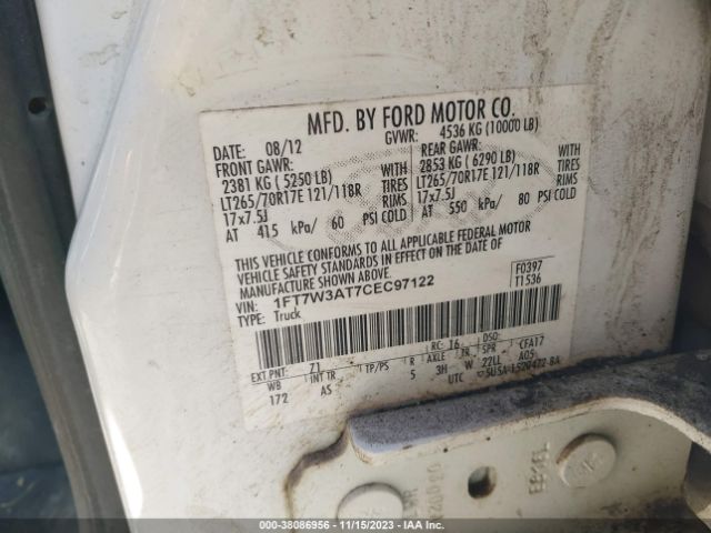 Photo 8 VIN: 1FT7W3AT7CEC97122 - FORD F-350 