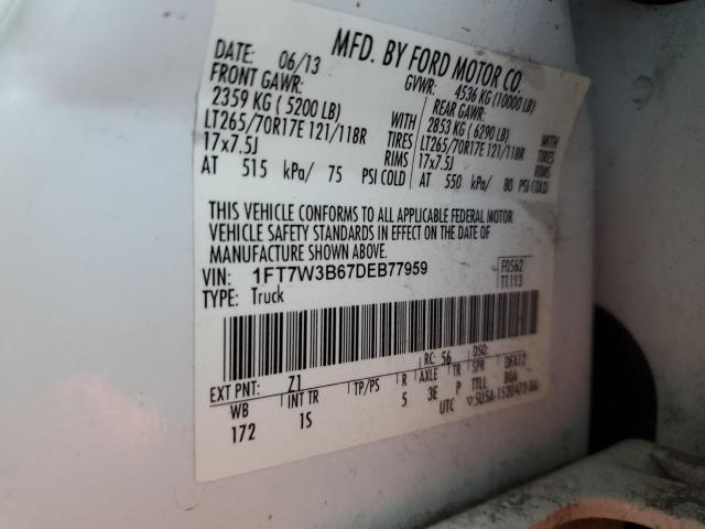 Photo 12 VIN: 1FT7W3B67DEB77959 - FORD F350 SUPER 