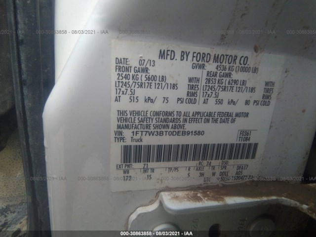 Photo 8 VIN: 1FT7W3BT0DEB91580 - FORD SUPER DUTY F-350 SRW 