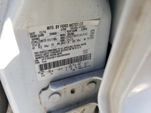 Photo 9 VIN: 1FT7W3BT1BEB69892 - FORD F350 SUPER 