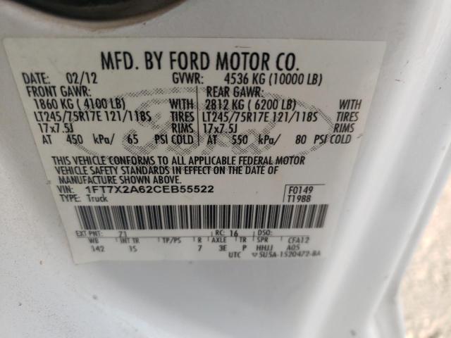 Photo 9 VIN: 1FT7X2A62CEB55522 - FORD F250 SUPER 