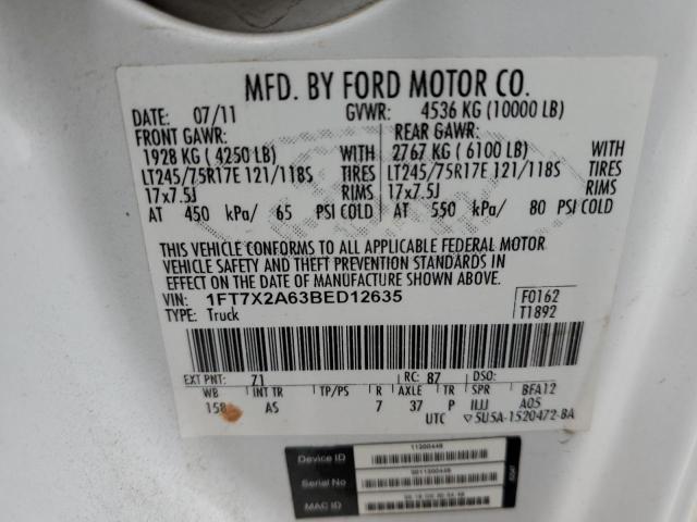 Photo 9 VIN: 1FT7X2A63BED12635 - FORD F250 SUPER 