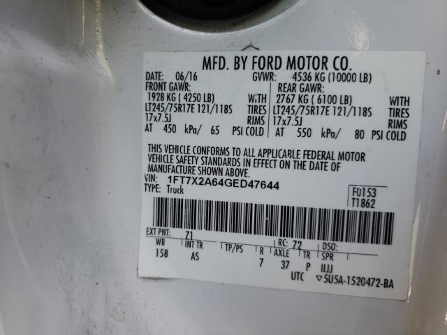 Photo 9 VIN: 1FT7X2A64GED47644 - FORD F250 SUPER 