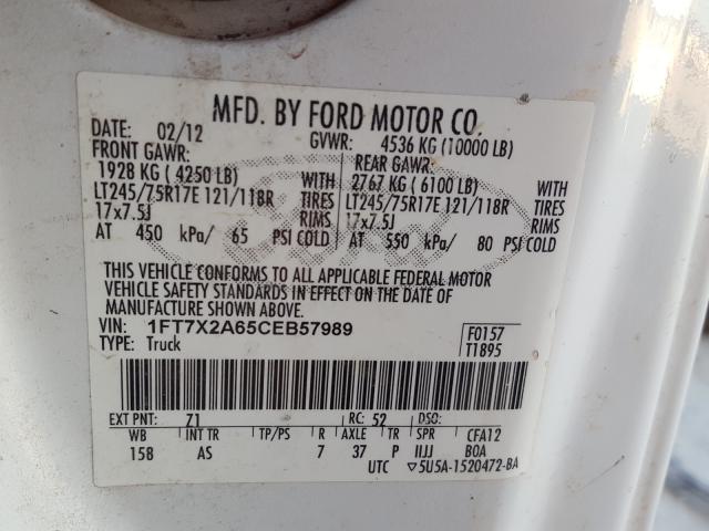 Photo 9 VIN: 1FT7X2A65CEB57989 - FORD F250 