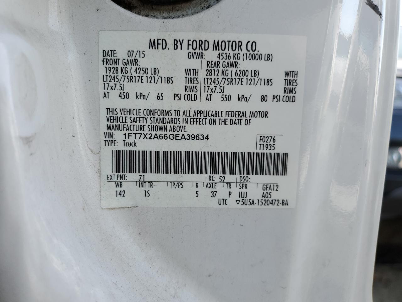 Photo 11 VIN: 1FT7X2A66GEA39634 - FORD F250 