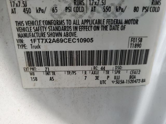 Photo 9 VIN: 1FT7X2A69CEC10905 - FORD F250 SUPER 