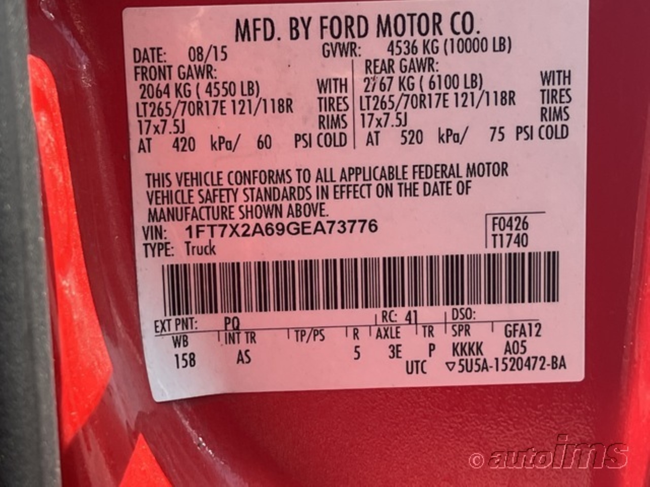 Photo 12 VIN: 1FT7X2A69GEA73776 - FORD F250 