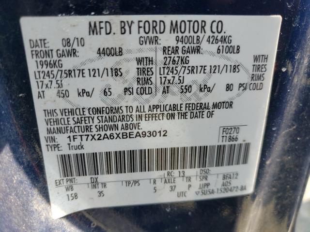 Photo 9 VIN: 1FT7X2A6XBEA93012 - FORD F250 SUPER 