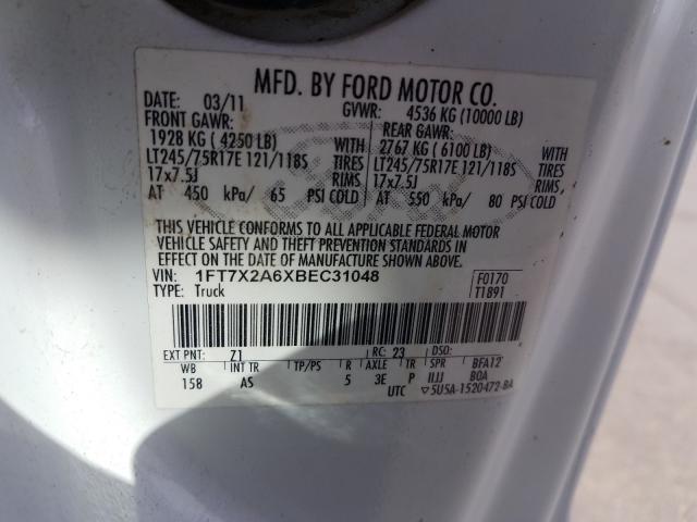 Photo 9 VIN: 1FT7X2A6XBEC31048 - FORD F250 SUPER 