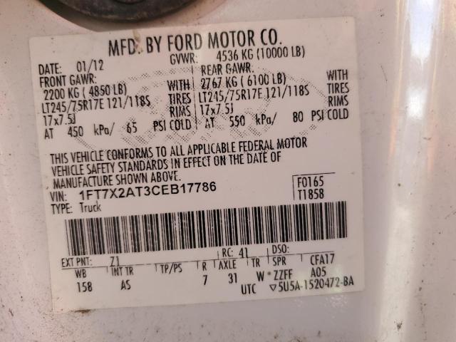 Photo 12 VIN: 1FT7X2AT3CEB17786 - FORD F250 SUPER 