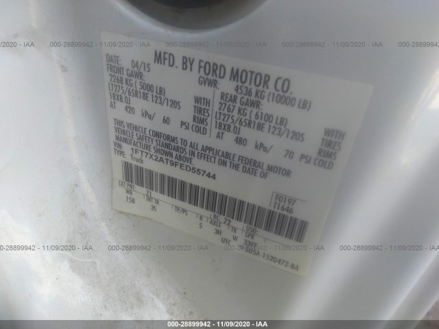 Photo 8 VIN: 1FT7X2AT9FED55744 - FORD SUPER DUTY F-250 SRW 