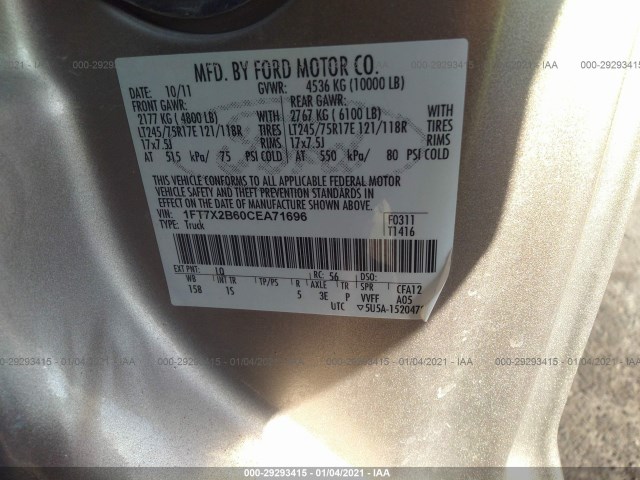 Photo 8 VIN: 1FT7X2B60CEA71696 - FORD SUPER DUTY F-250 