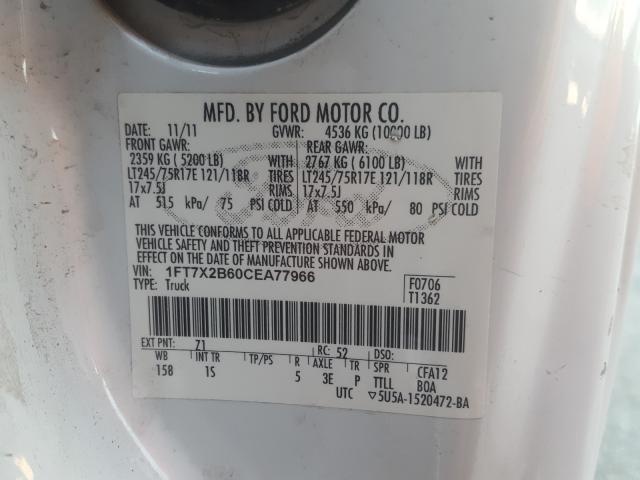 Photo 9 VIN: 1FT7X2B60CEA77966 - FORD F250 SUPER 