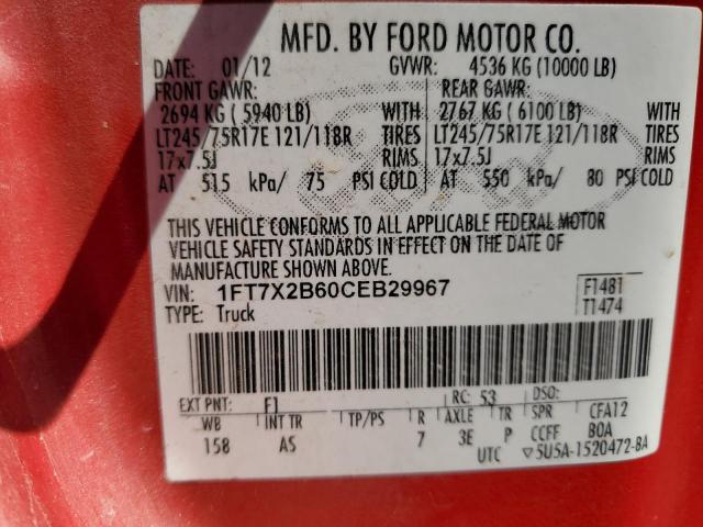 Photo 11 VIN: 1FT7X2B60CEB29967 - FORD F250 SUPER 