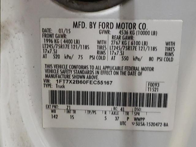 Photo 11 VIN: 1FT7X2B60FEC55167 - FORD F250 SUPER 