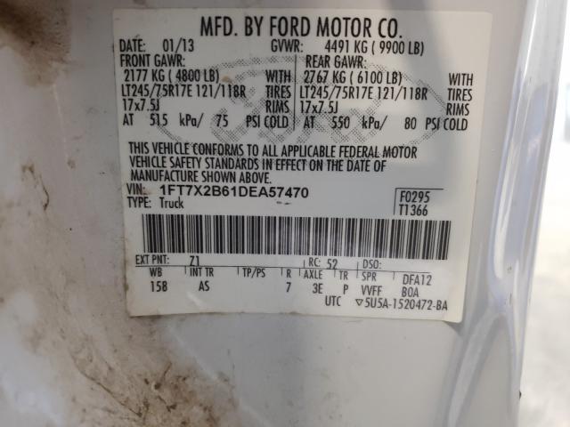 Photo 9 VIN: 1FT7X2B61DEA57470 - FORD F250 SUPER 