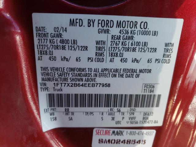 Photo 11 VIN: 1FT7X2B64EEB77958 - FORD F250 SUPER 