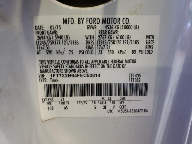 Photo 9 VIN: 1FT7X2B64FEC50814 - FORD F250 SUPER 