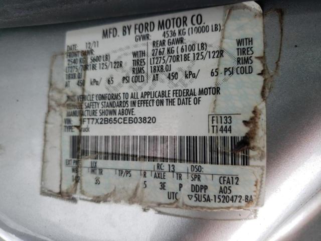 Photo 9 VIN: 1FT7X2B65CEB03820 - FORD F250 SUPER 