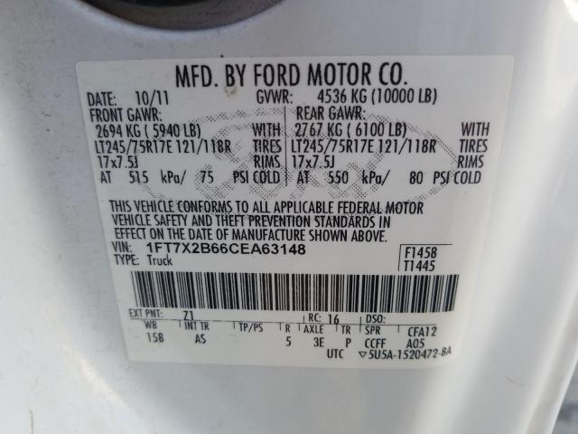 Photo 9 VIN: 1FT7X2B66CEA63148 - FORD F250 SUPER 