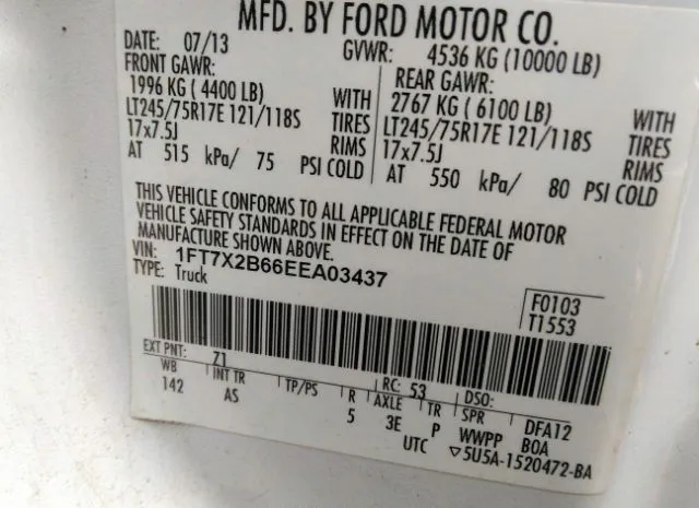 Photo 8 VIN: 1FT7X2B66EEA03437 - FORD SUPER DUTY F-250 SRW 