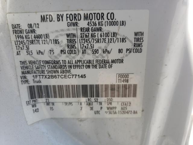 Photo 9 VIN: 1FT7X2B67CEC77145 - FORD F250 SUPER 