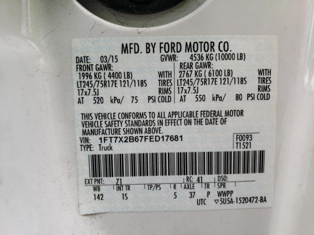 Photo 9 VIN: 1FT7X2B67FED17681 - FORD F250 SUPER 