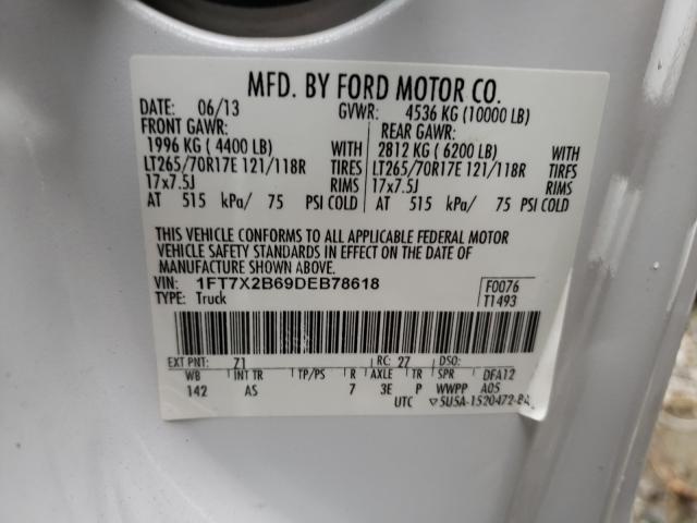 Photo 9 VIN: 1FT7X2B69DEB78618 - FORD F250 SUPER 