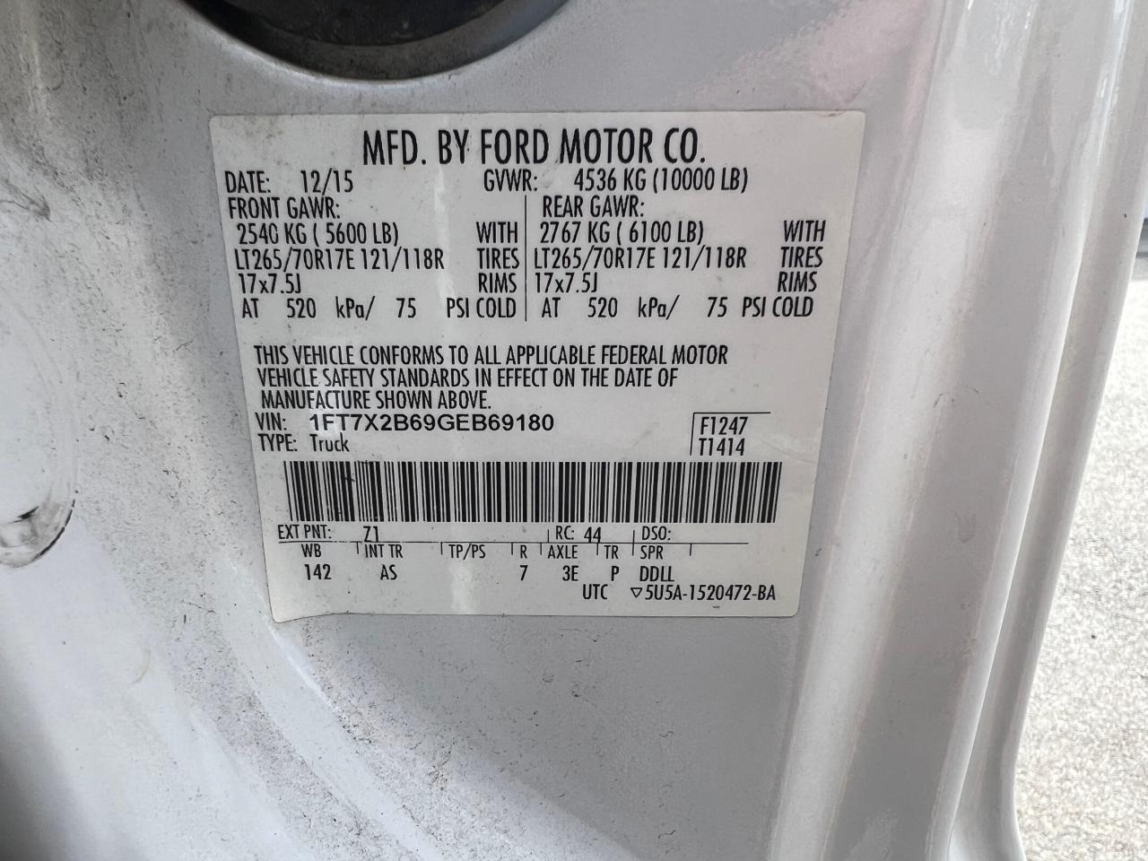 Photo 9 VIN: 1FT7X2B69GEB69180 - FORD F250 SUPER 