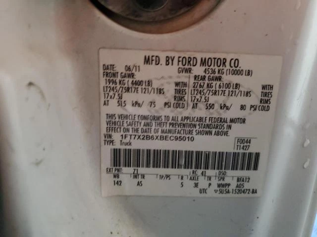 Photo 11 VIN: 1FT7X2B6XBEC95010 - FORD F250 SUPER 