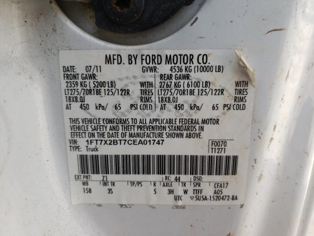 Photo 9 VIN: 1FT7X2BT7CEA01747 - FORD F250 SUPER 