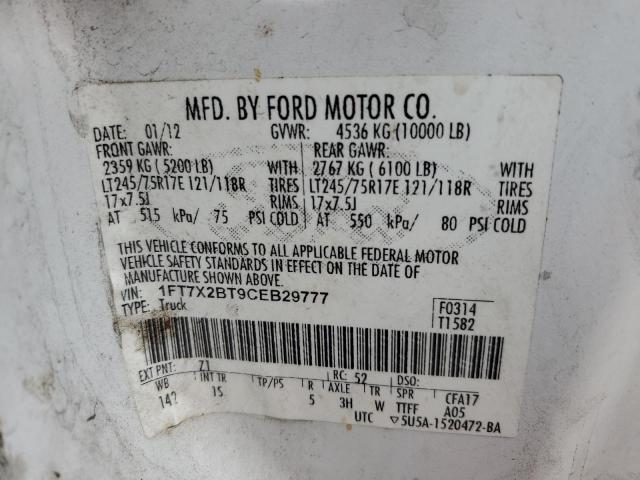 Photo 11 VIN: 1FT7X2BT9CEB29777 - FORD F250 SUPER 