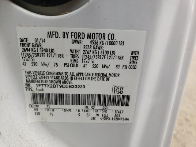 Photo 9 VIN: 1FT7X2BT9EEB33220 - FORD F250 SUPER 