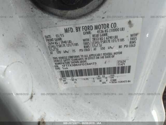 Photo 8 VIN: 1FT7X3B6XFEC64173 - FORD SUPER DUTY F-350 SRW 