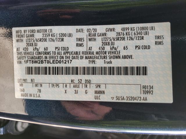 Photo 9 VIN: 1FT8W2BT0LED01217 - FORD F250 SUPER 