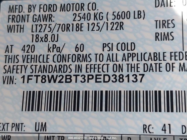 Photo 8 VIN: 1FT8W2BT3PED38137 - FORD F-250 