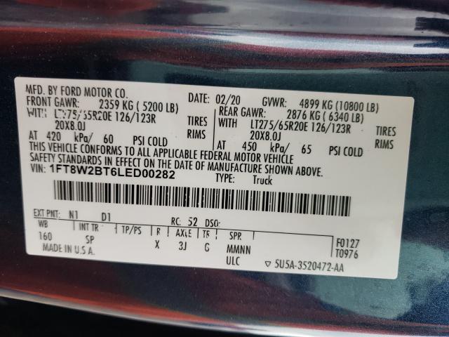 Photo 9 VIN: 1FT8W2BT6LED00282 - FORD F250 SUPER 