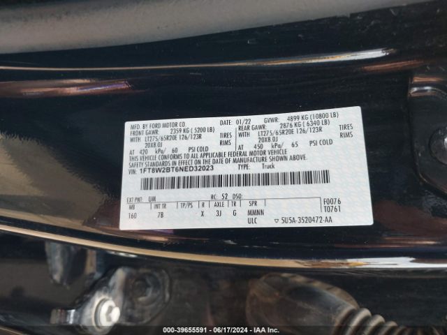 Photo 8 VIN: 1FT8W2BT6NED32023 - FORD F-250 