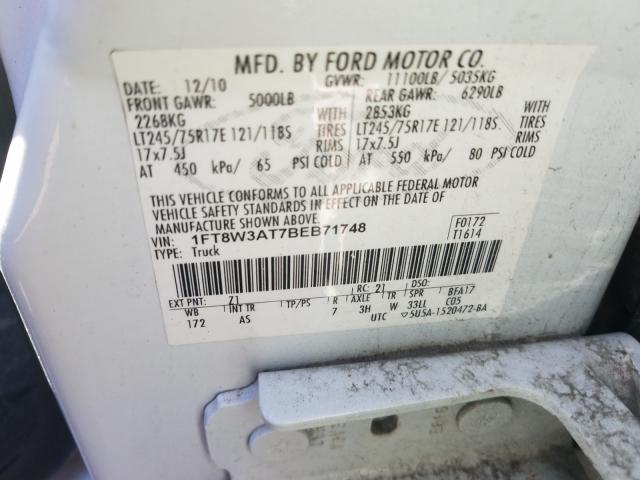 Photo 9 VIN: 1FT8W3AT7BEB71748 - FORD F350 SUPER 