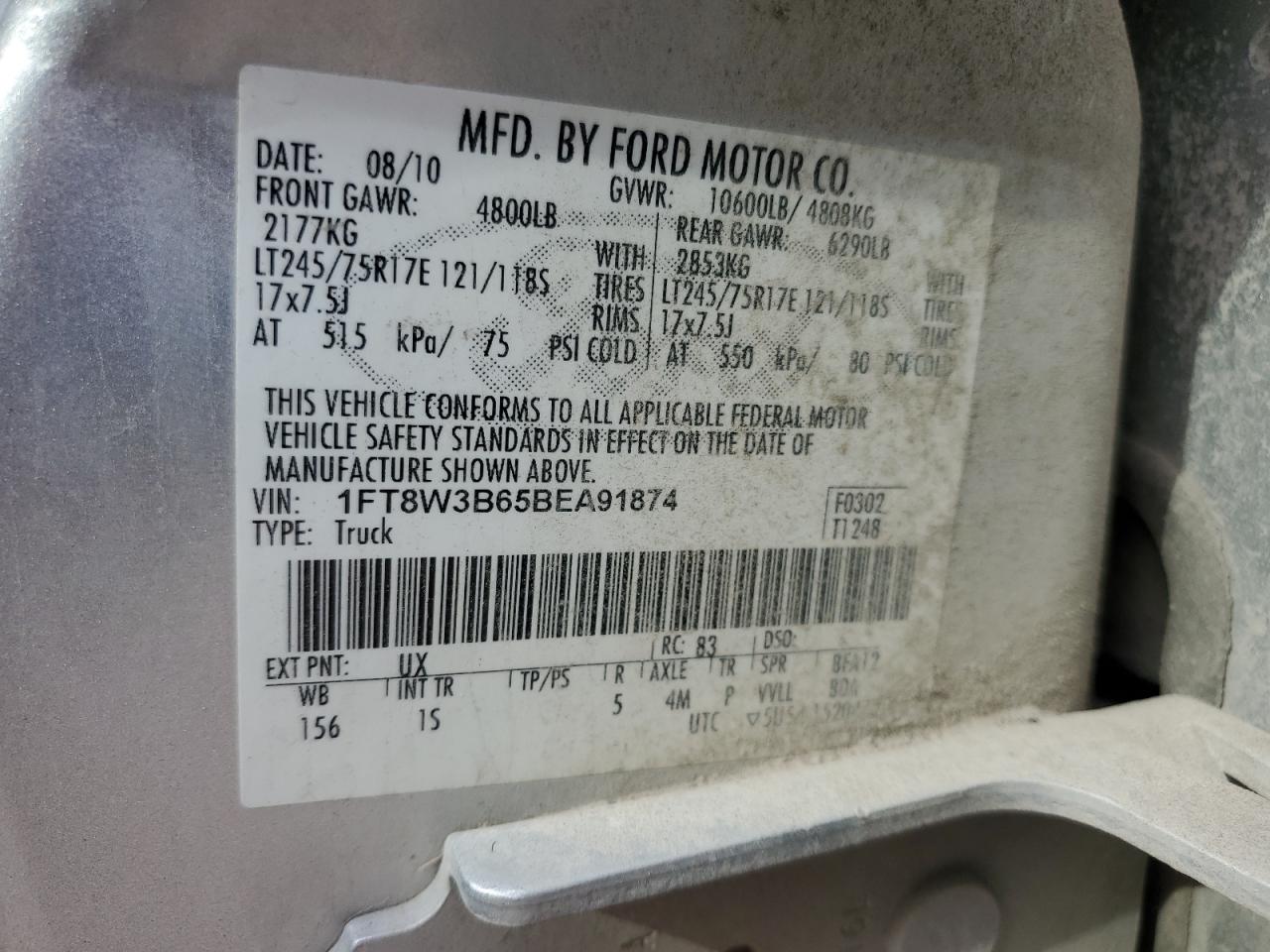 Photo 11 VIN: 1FT8W3B65BEA91874 - FORD F350 