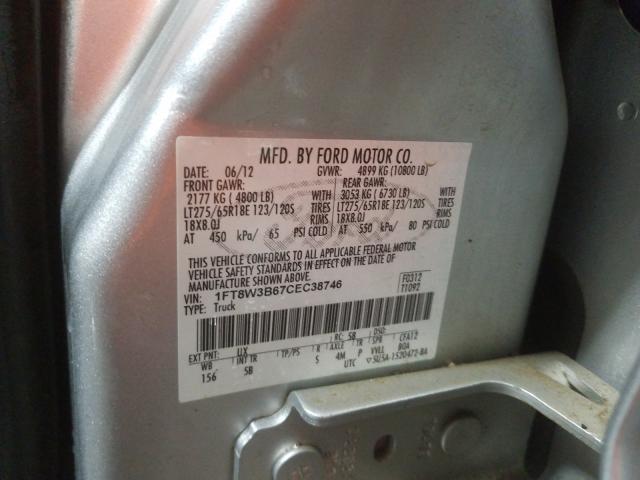 Photo 9 VIN: 1FT8W3B67CEC38746 - FORD F350 SUPER 