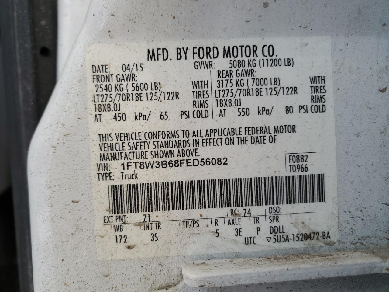 Photo 11 VIN: 1FT8W3B68FED56082 - FORD F350 